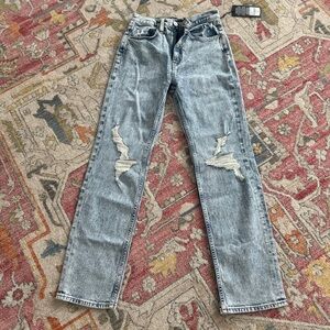 Hudson Womens Jade Destroyed Denim Straight Leg Jeans